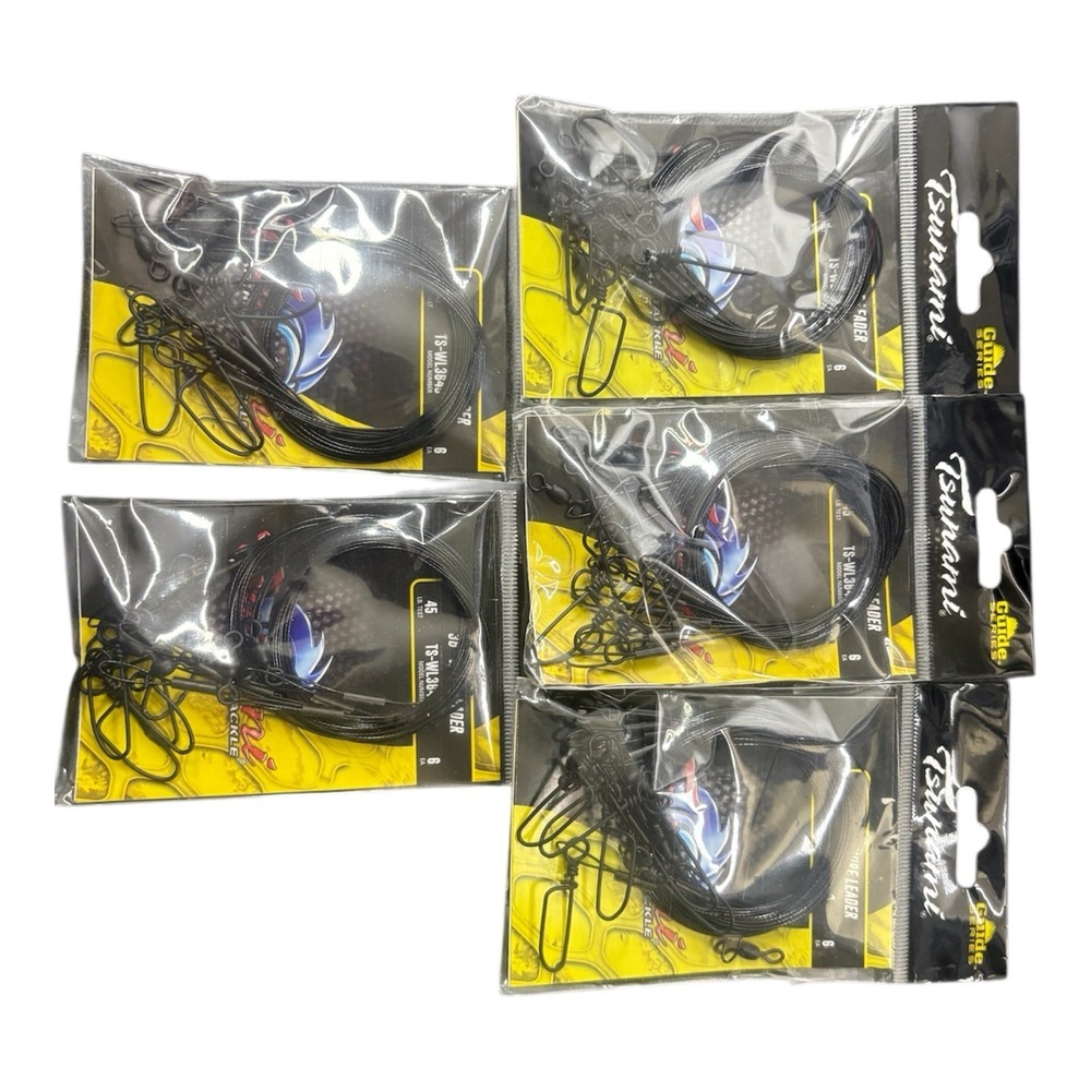 Tsunami Black Lie With‎ Lead TS Size 36" 45lb Test 6ct Package 5pk
